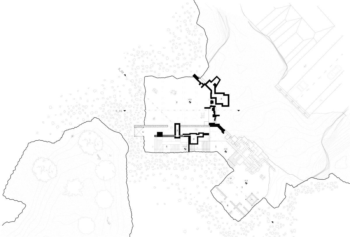 Plan of the listening space in the quarry