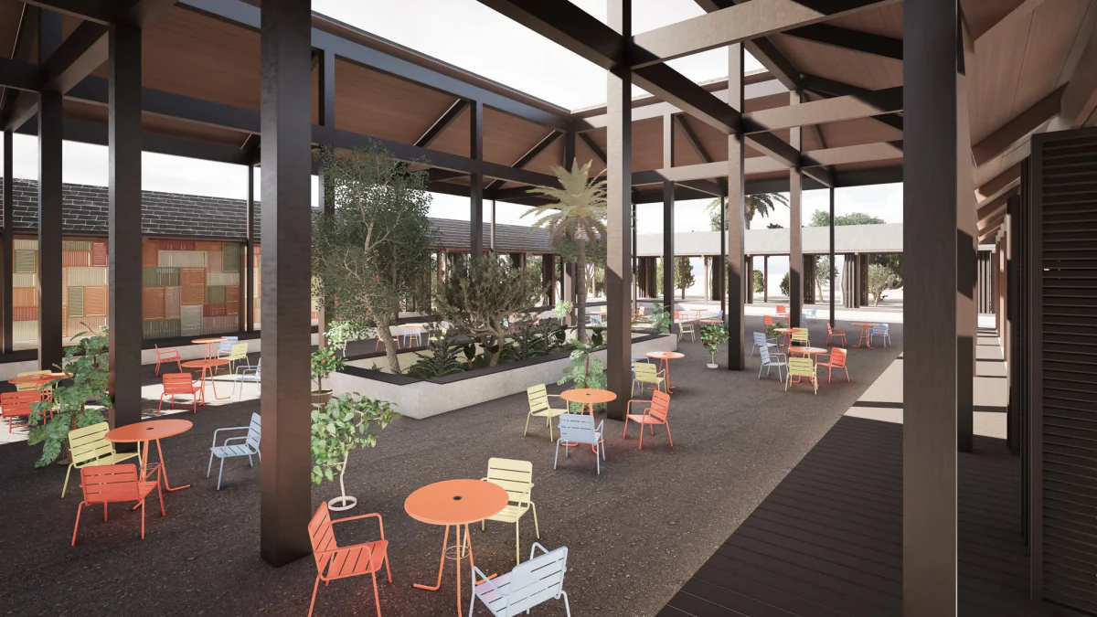 Courtyard with cafe