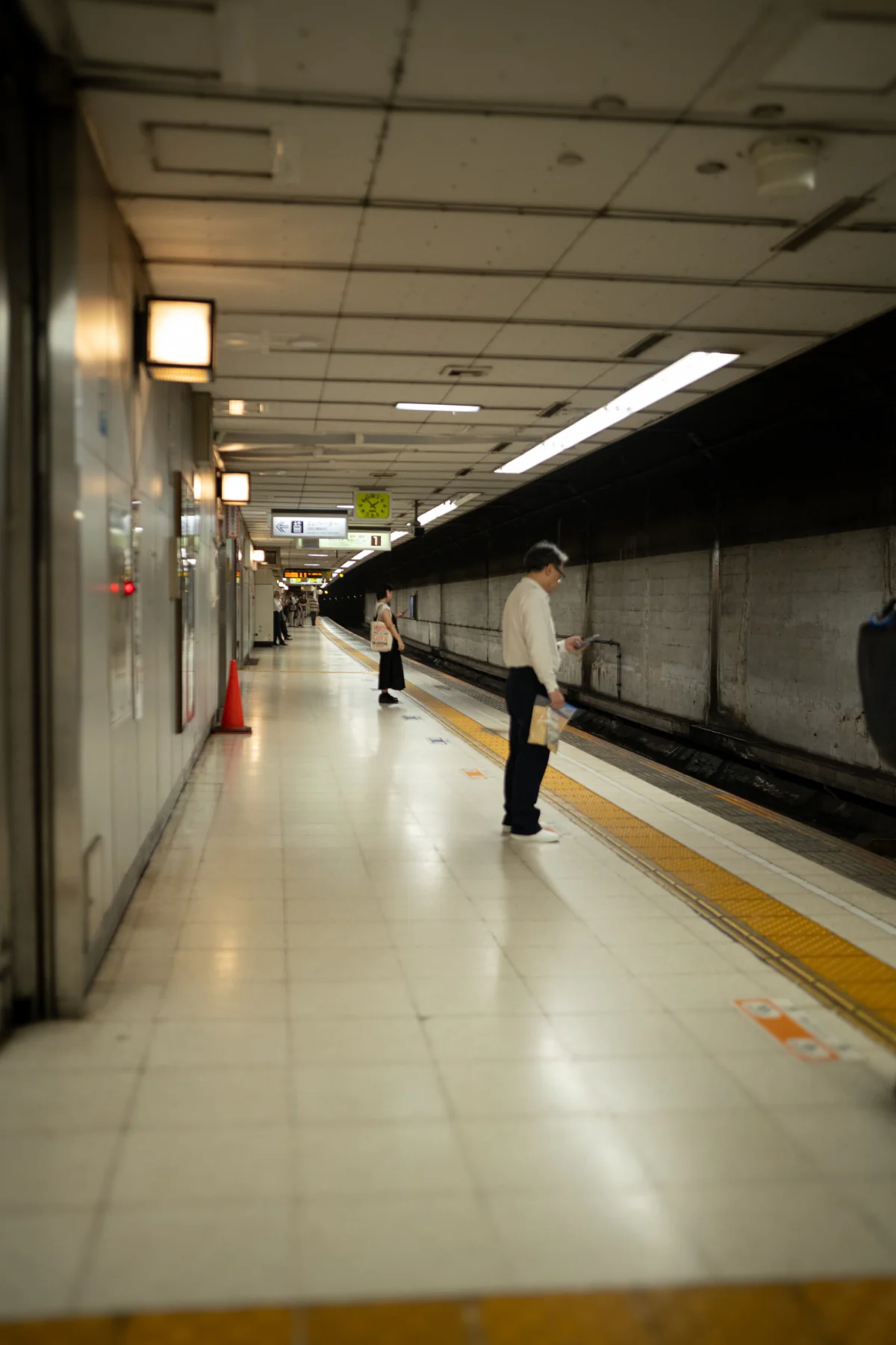 Empty subway platform